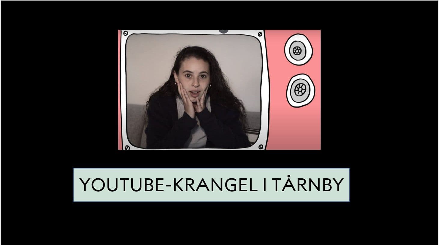 bilde av en jente som er influenser. Teksten på bildet sier "Youtube-krangel i Tårnby"